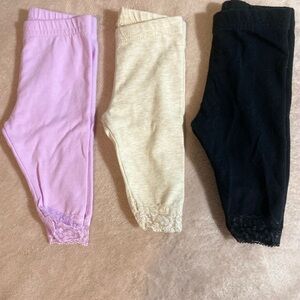 Garanimals Baby Lace Trim Leggings Set - Purple, Cream, Black